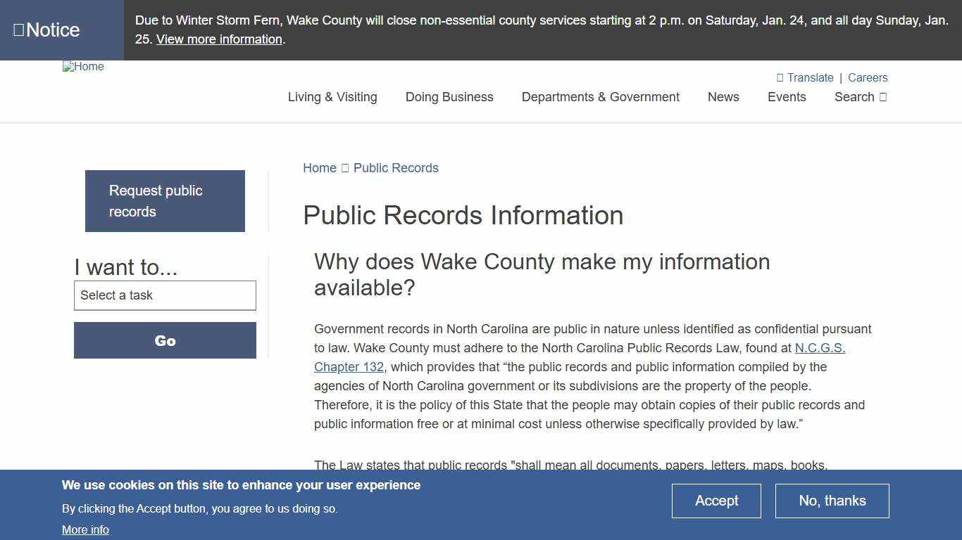 Public Records Information Wake County Government